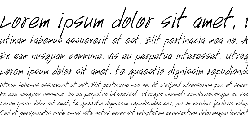 Sample of HandScriptUpright Italic