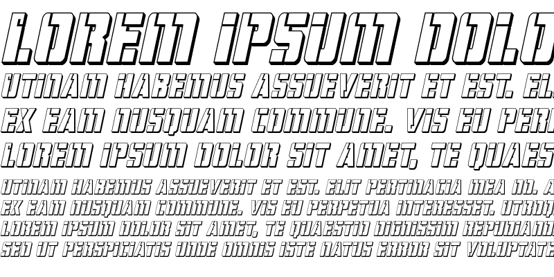 Sample of Hard Science 3D Italic