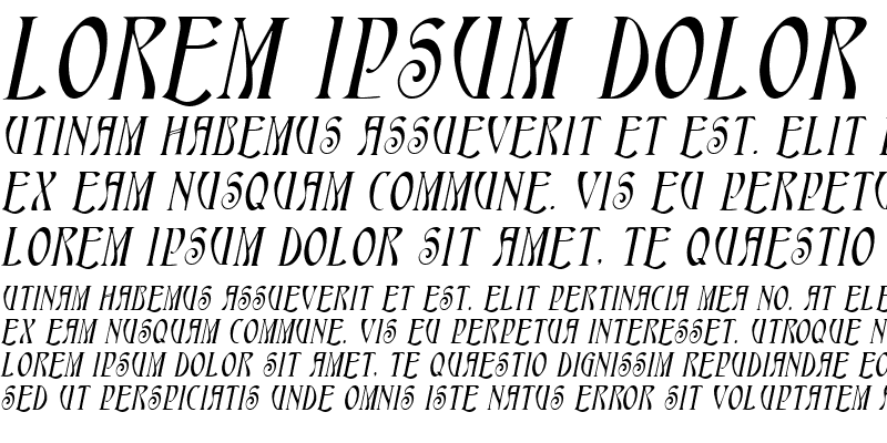 Sample of HardinCaps Italic