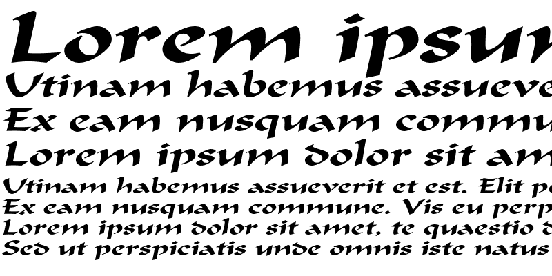Sample of HaremExtended Italic