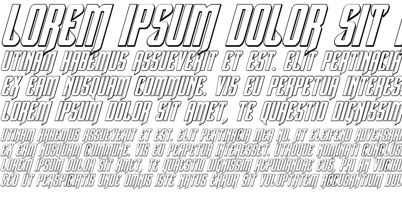 Sample of Hawkmoon 3D Italic