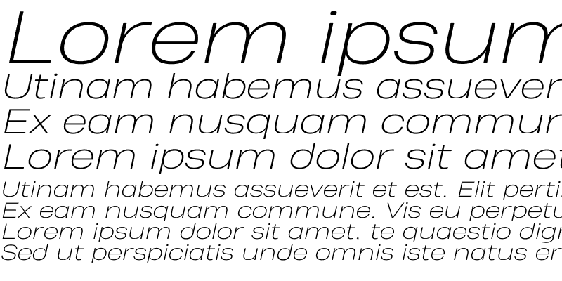 Sample of Heading Pro Wide Trial ExtraLight Italic