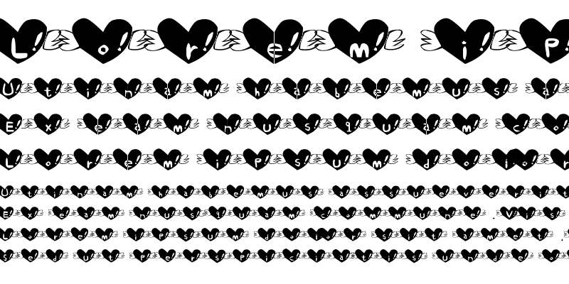 Sample of Heart Font