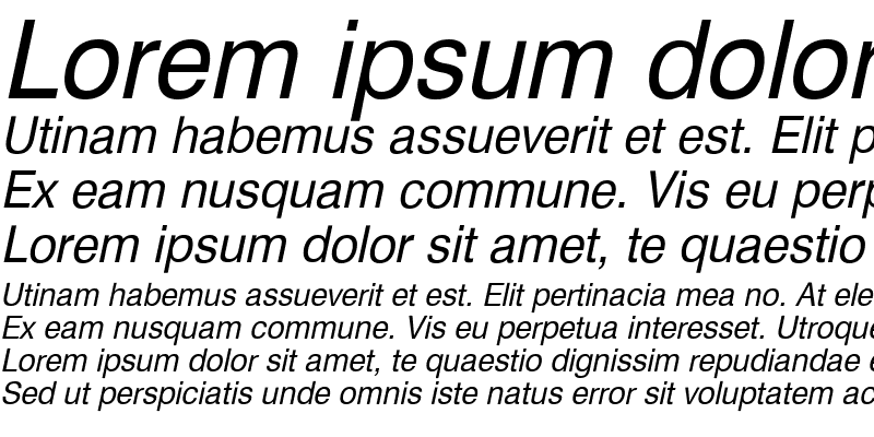 Sample of Hebar Italic