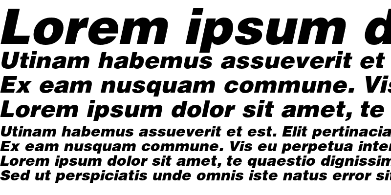 Sample of HeliosBlack Italic