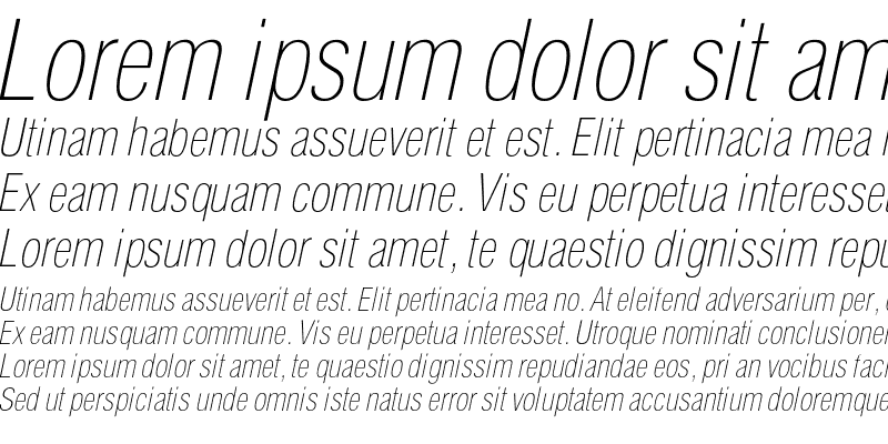 Sample of HeliosCondThinC Italic