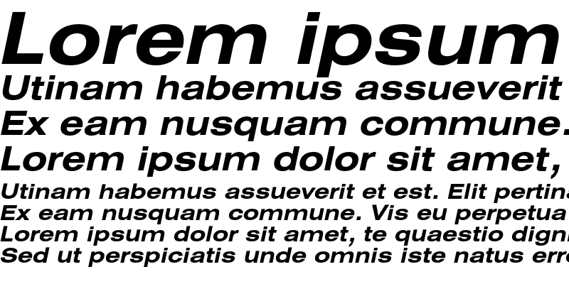 Sample of HeliosExt Bold Italic