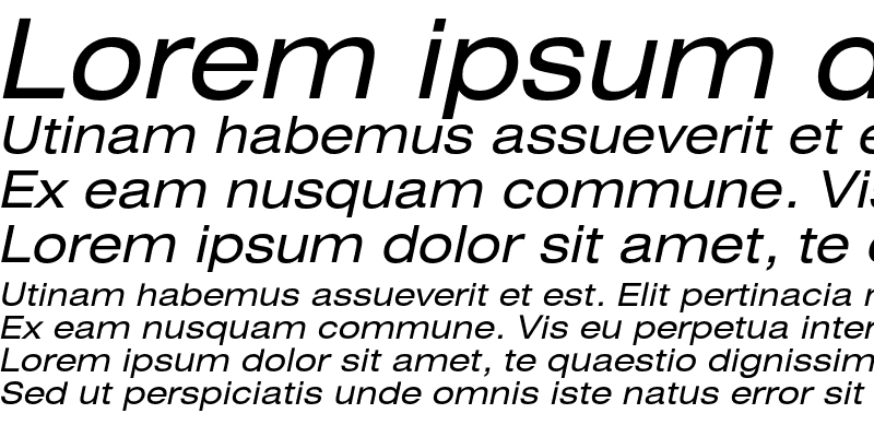 Sample of HeliosExtC Italic