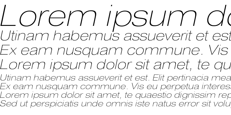 Sample of HeliosExtThin Italic