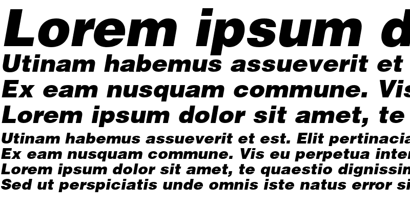 Sample of Helvetica-Black BlackItalic