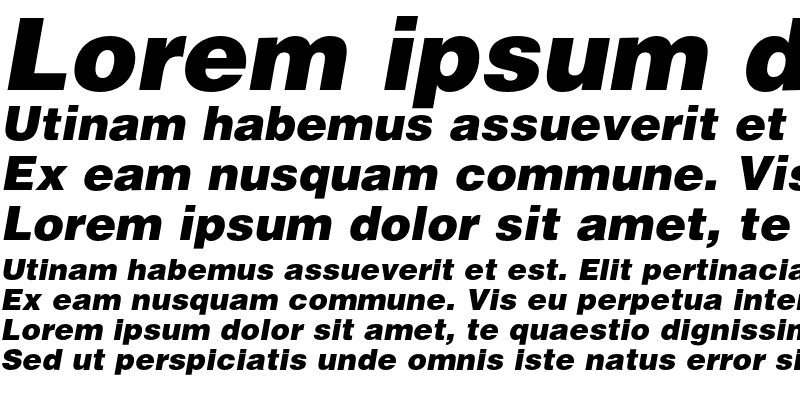Sample of Helvetica .Black Oblique