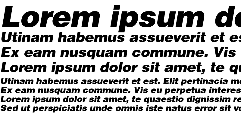 Sample of Helvetica-BlackItalic Regular