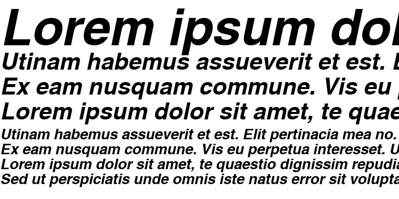 Sample of Helvetica BoldOblique