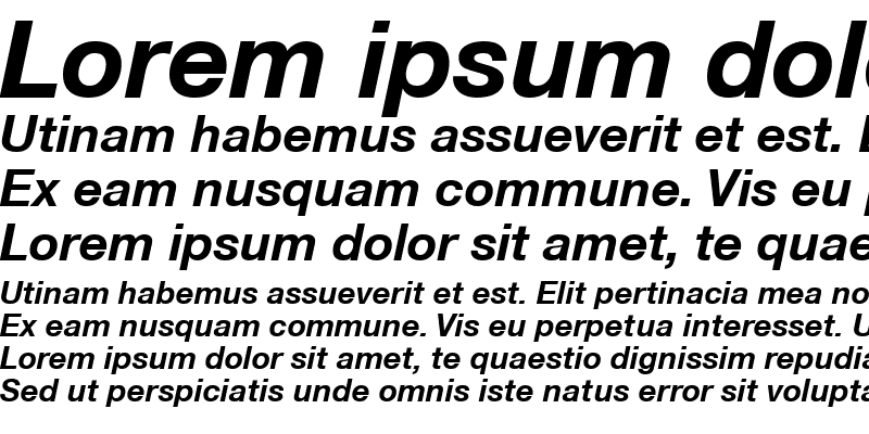 Sample of Helvetica CE 55 Roman Bold Italic