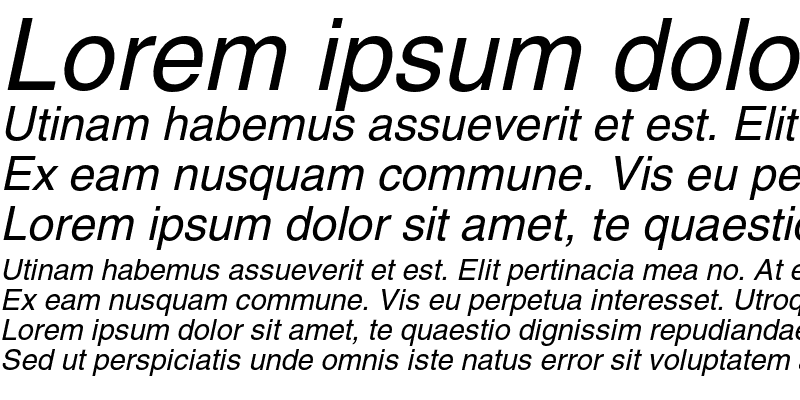 Sample of Helvetica CE Oblique