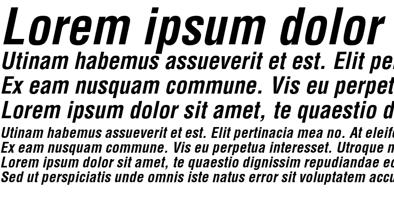 Sample of Helvetica Condensed Bold Oblique