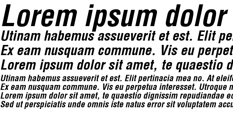 Sample of Helvetica-Condensed BoldItalic