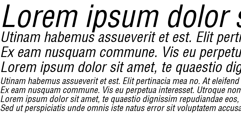 Sample of Helvetica-Condensed