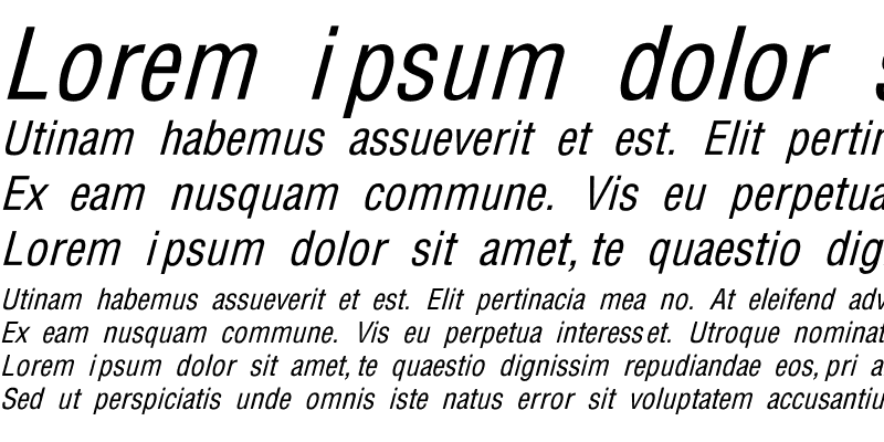 Sample of Helvetica-Condensed-Thin Italic