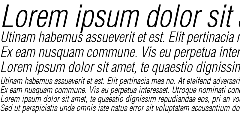 Sample of Helvetica-CondensedLight