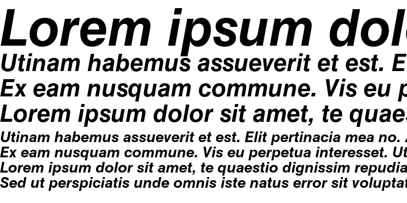 Sample of Helvetica Cyrillic Bold Inclined