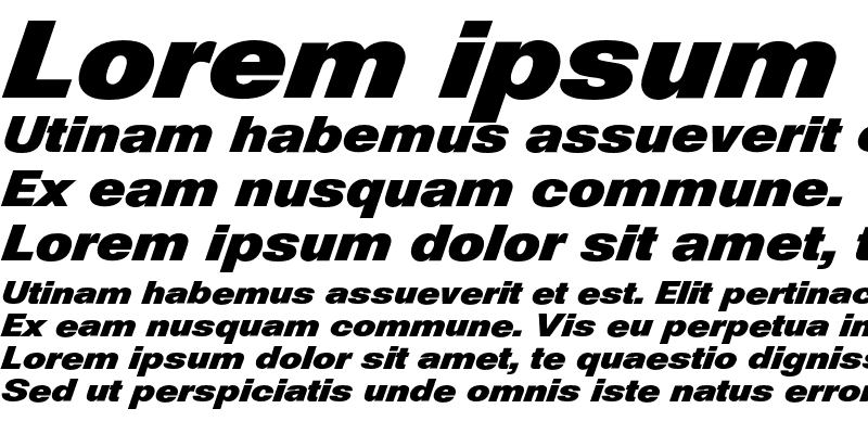 Sample of Helvetica Diagonal BQ Regular