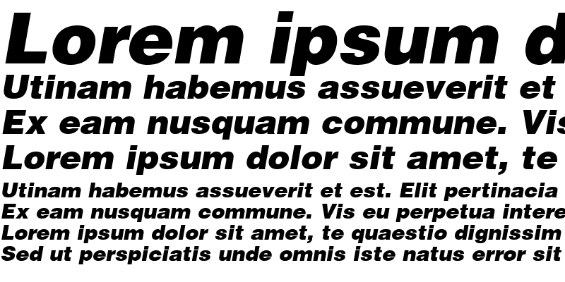 Sample of Helvetica LT Black Italic