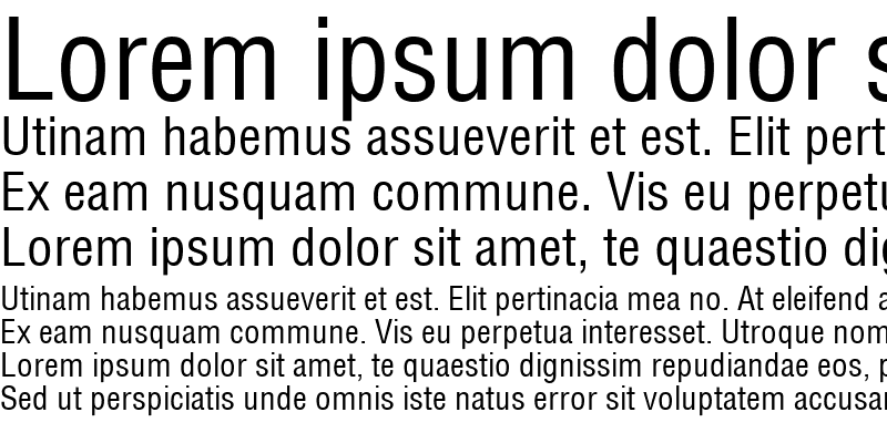 Sample of Helvetica LT Condensed