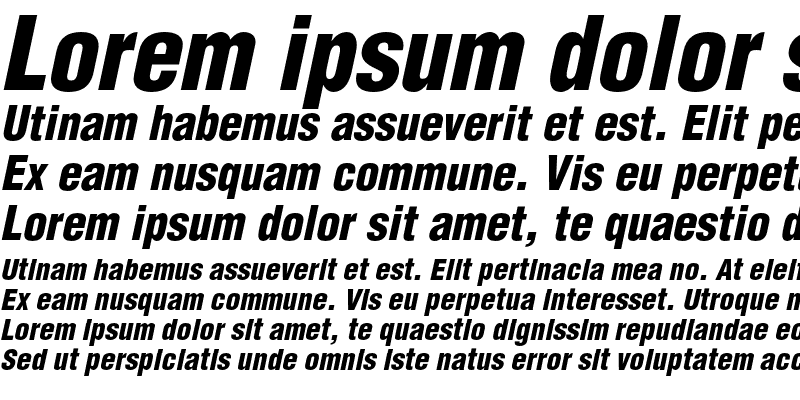 Sample of Helvetica LT Std Black Condensed Oblique