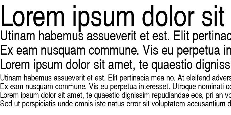 Sample of Helvetica Narrow CE