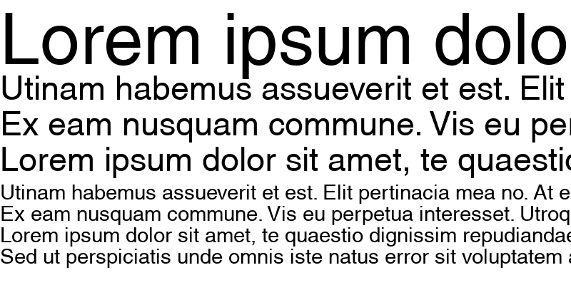 Sample of Helvetica-Narrow Roman