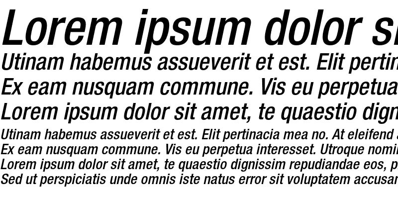 Sample of Helvetica Neue 67 Medium Condensed Oblique