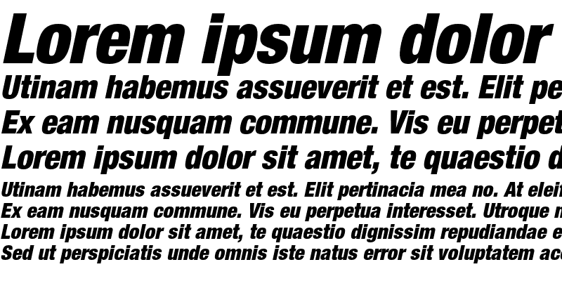 Sample of Helvetica Neue 97 Black Condensed Oblique