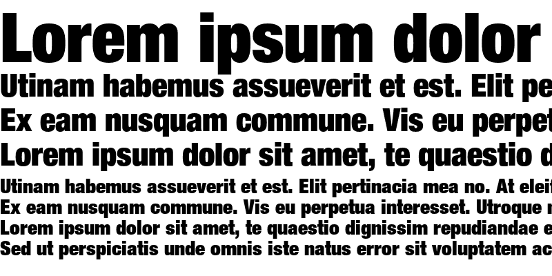 Sample of Helvetica Neue LT Pro 107 Extra Black Condensed