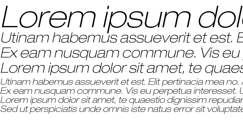 Sample of Helvetica Neue LT Pro 33 Thin Extended Oblique