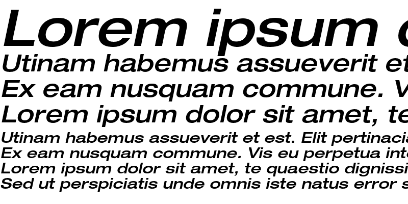 Sample of Helvetica Neue LT Pro 63 Medium Extended Oblique