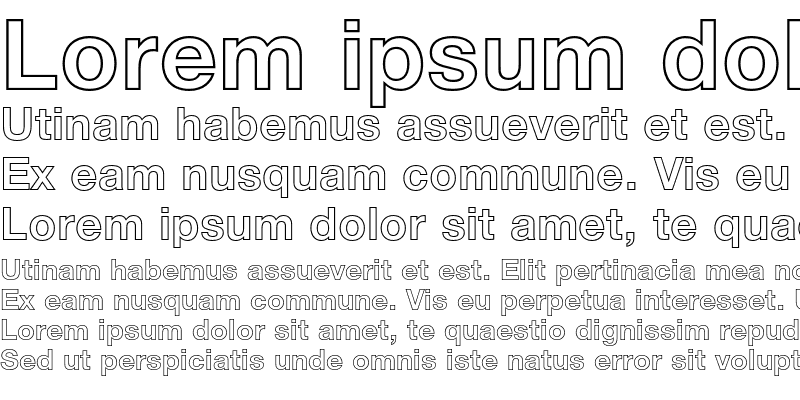 Sample of Helvetica Neue LT Pro 75 Bold Outline