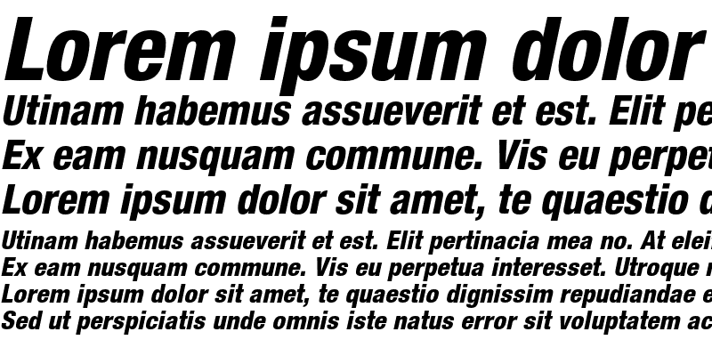 Sample of Helvetica Neue LT Pro 87 Heavy Condensed Oblique