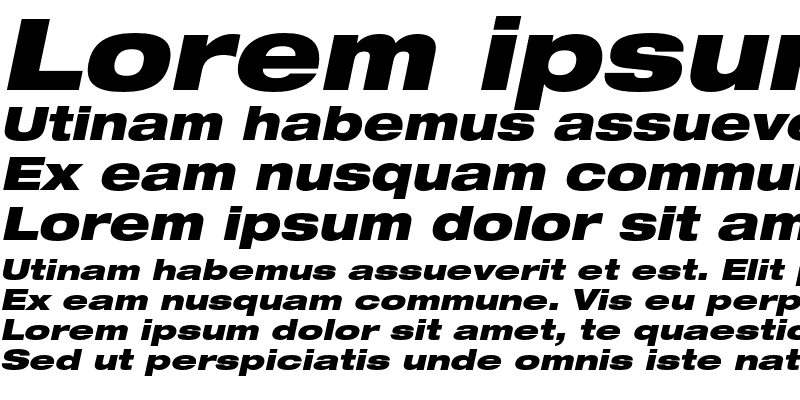 Sample of Helvetica Neue LT Pro 93 Black Extended Oblique