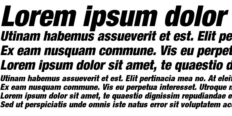 Sample of Helvetica Neue LT Pro 97 Black Condensed Oblique