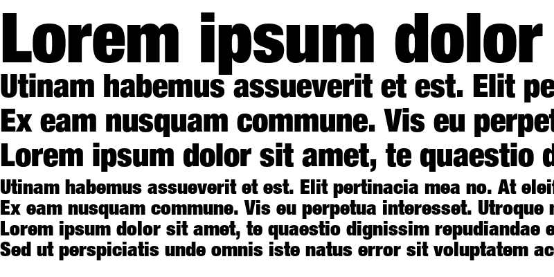 Sample of Helvetica Neue LT Std 107 Extra Black Condensed