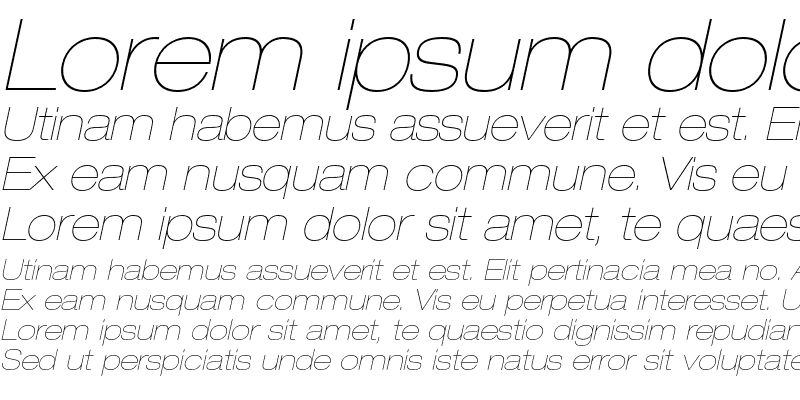 Sample of Helvetica Neue LT Std 23 Ultra Light Extended Oblique