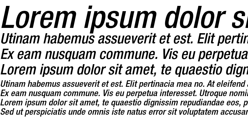 Sample of Helvetica Neue LT Std 67 Medium Condensed Oblique