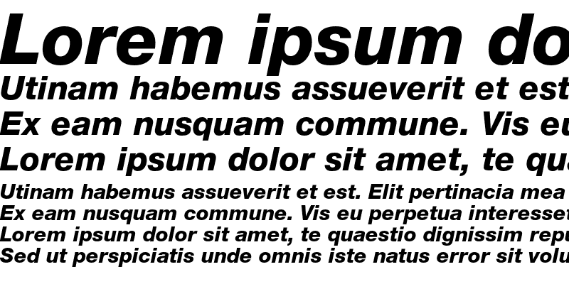 Sample of Helvetica Neue LT Std 86 Heavy Italic