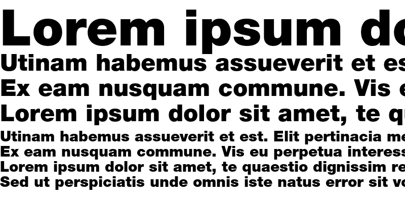 Sample of Helvetica Neue LT Std 95 Black