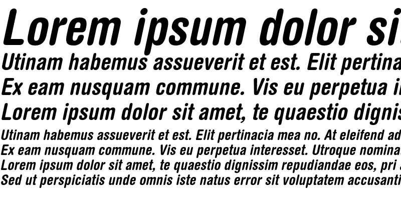 Sample of Helvetica Rounded Condensed Bold Oblique