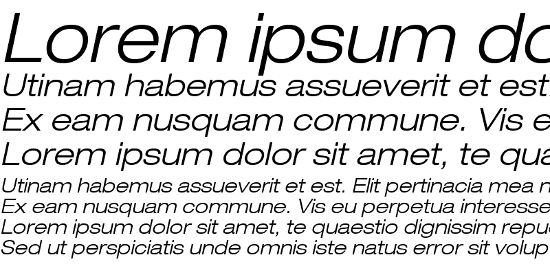Sample of Helvetica43-ExtendedLight LightItalic