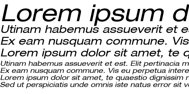 Sample of Helvetica53-Extended RomanItalic