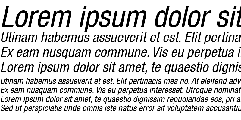 Sample of Helvetica57-Condensed RomanItalic