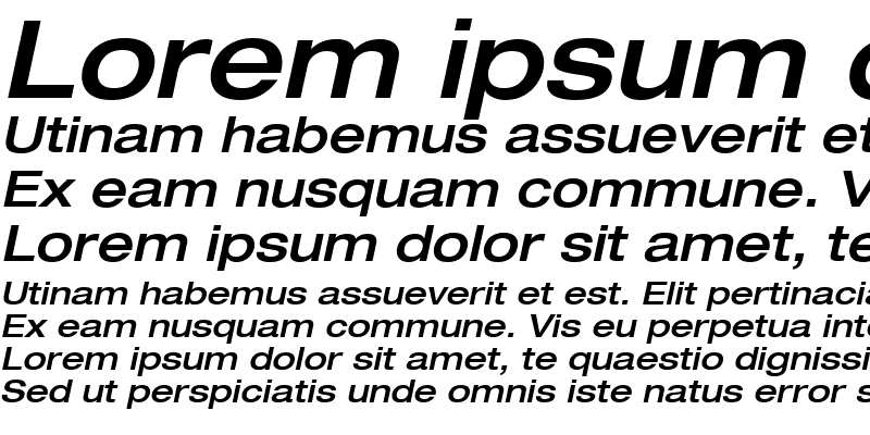 Sample of Helvetica63-ExtendedMedium MediumItalic